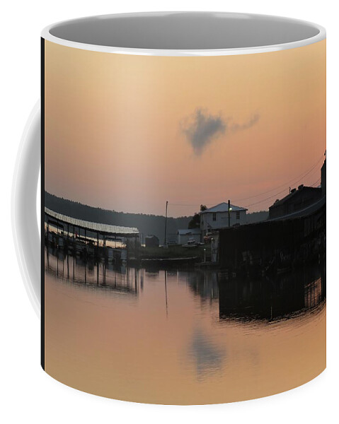 Lake Sinclair Coffee Mug featuring the photograph One Puff Lake Morning by Ed Williams