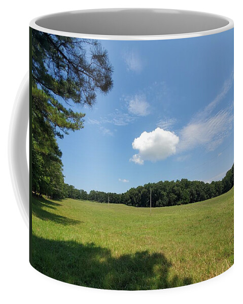 Pasture Coffee Mug featuring the photograph One Puff Pasture by Ed Williams