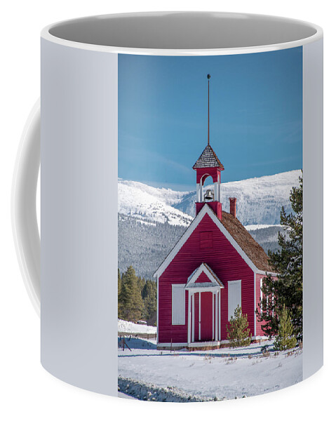  Coffee Mug featuring the photograph One Room Schoolhouse of Days Gone By by Marcy Wielfaert