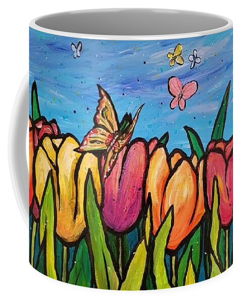 Butterflies Coffee Mug featuring the painting Open My Eyes by Jim Harris