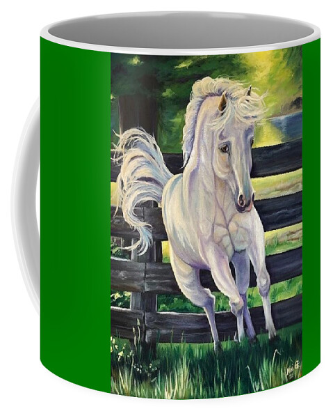 This Is My Spirit Horse Coffee Mug featuring the painting Opportunity by Michell Givens