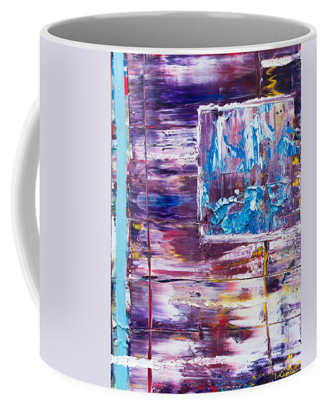Derek Kaplan Coffee Mug featuring the painting Opt.7.21 'Window' by Derek Kaplan