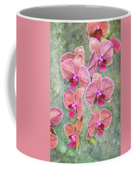Orchids Coffee Mug featuring the photograph Orange and Red Dancing Orchids by Cate Franklyn