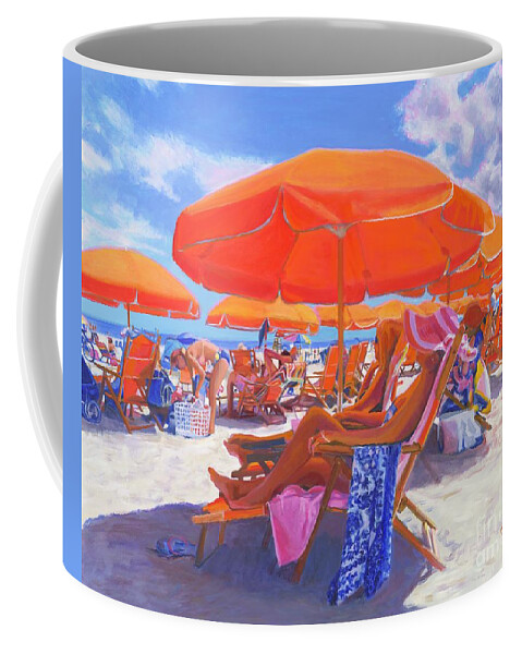 Orange Chill Coffee Mug featuring the painting Orange Chill by Candace Lovely