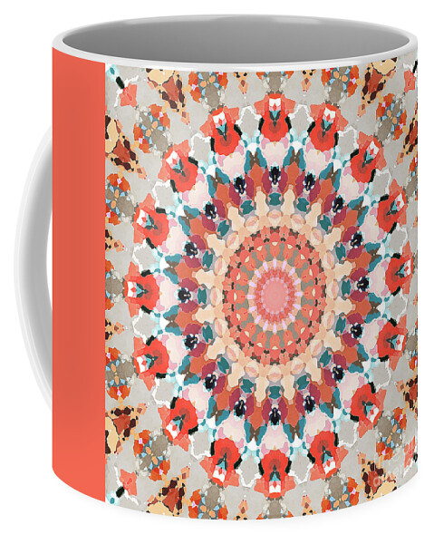 Concentric Digital Artwork Features Several Symmetrical Circles In Hues Of Orange Coffee Mug featuring the digital art Orange Circles by Phil Perkins