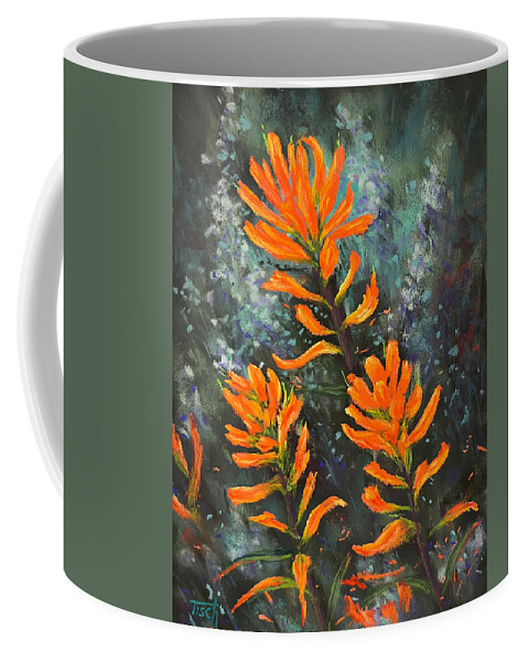 Wildflowers Coffee Mug featuring the pastel Orange Crush by Lee Tisch Bialczak