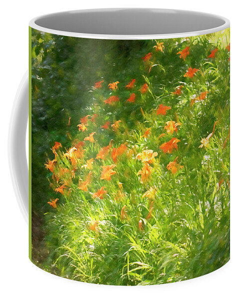 Daylilies In The Sun Coffee Mug featuring the photograph Daylilies In The Sun by Bellesouth Studio