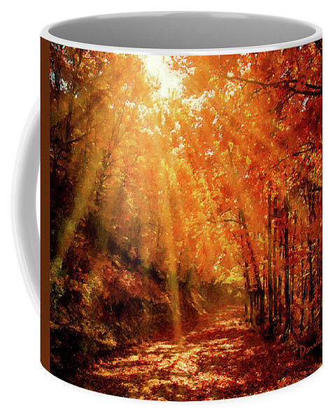 Fall Season Coffee Mug featuring the digital art Orange Explosion by Dave Lee