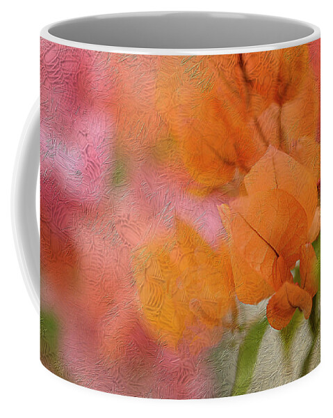 Orange Flowers Coffee Mug featuring the digital art Orange Flower Burst by Cordia Murphy