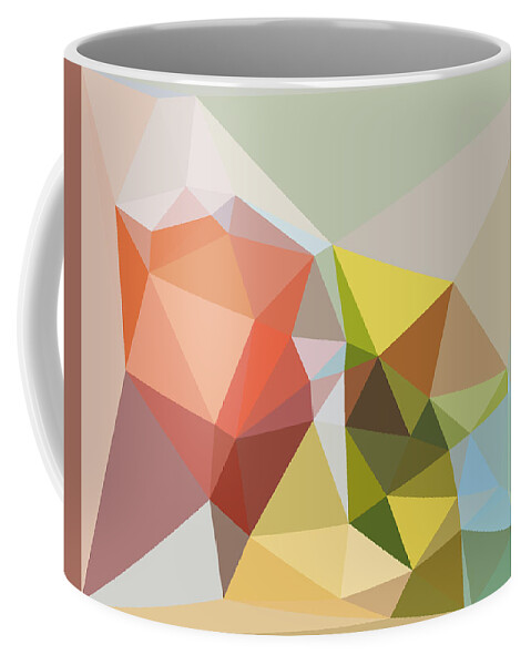 Orange Coffee Mug featuring the digital art Orange Fruit - Triangulation by Themayart