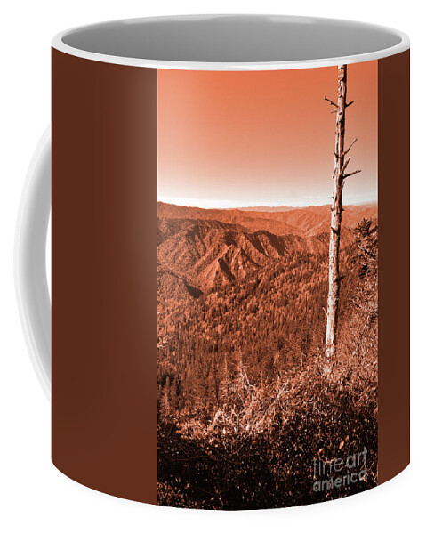 Mount Leconte Coffee Mug featuring the digital art Orange Mountain Landscape by Phil Perkins