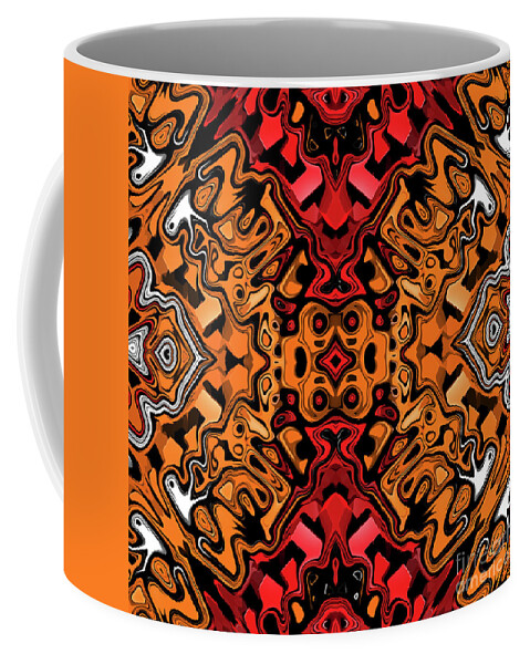 Digital Art Coffee Mug featuring the digital art Orange Red White by Phil Perkins