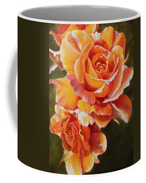 Oil Painting Coffee Mug featuring the painting Orange Roses by Tammy Pool