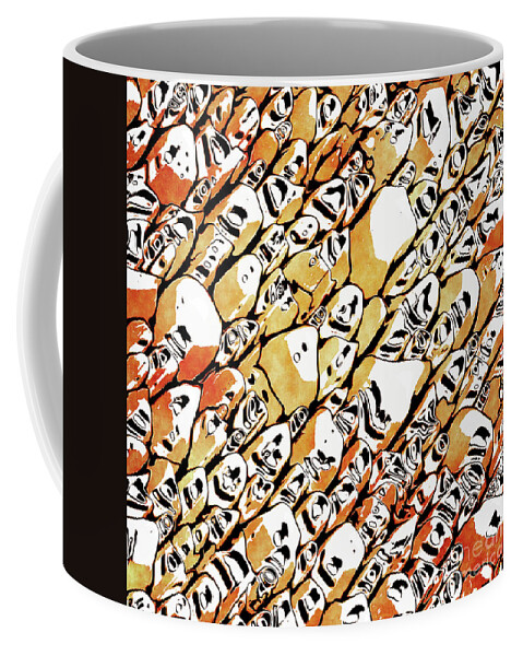 Abstract Coffee Mug featuring the digital art Orange Shapes Watercolor by Phil Perkins