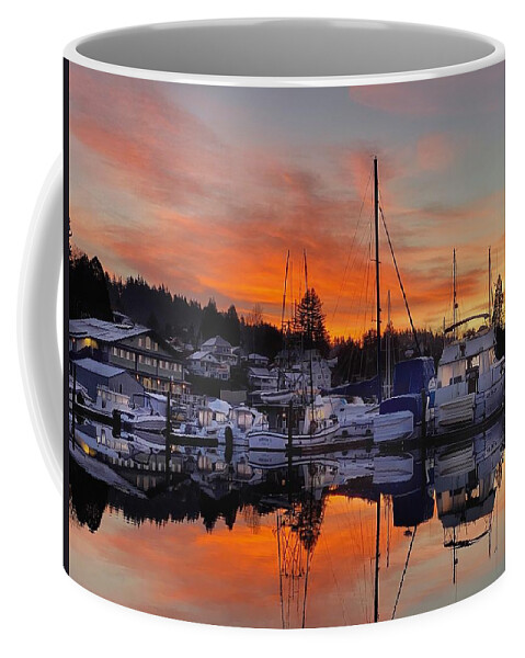 Sunrise Coffee Mug featuring the photograph Orange Sky - Poulsbo Sunrise #2 by Jerry Abbott