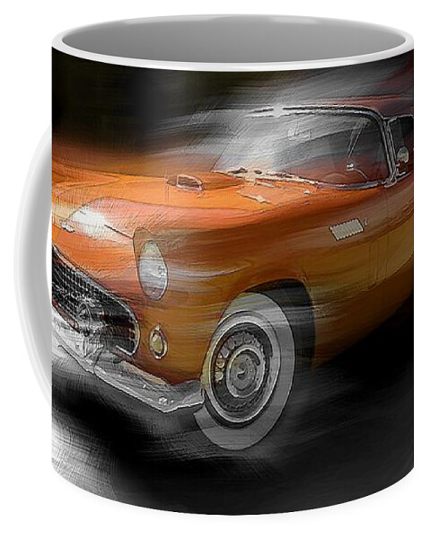 Thunderbird Coffee Mug featuring the digital art Orange Thunderbird by David Manlove