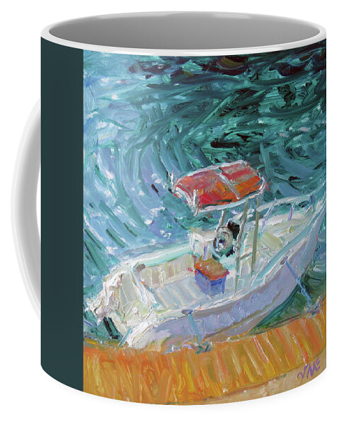 Boat Coffee Mug featuring the painting Orange Top by John McCormick