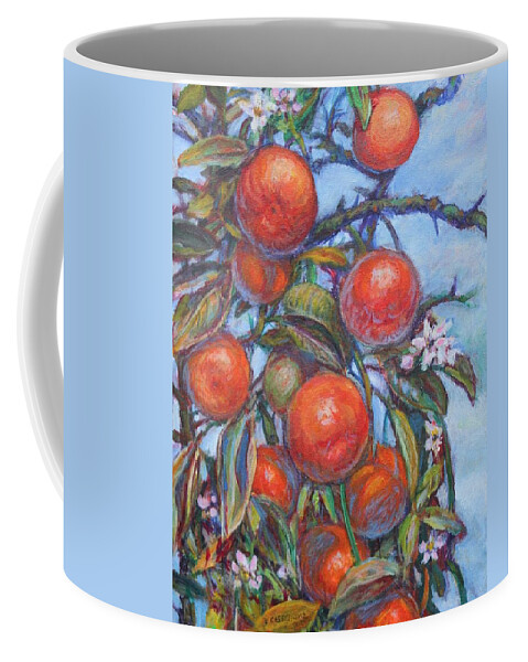 Oranges Coffee Mug featuring the painting Orange Tree by Veronica Cassell vaz
