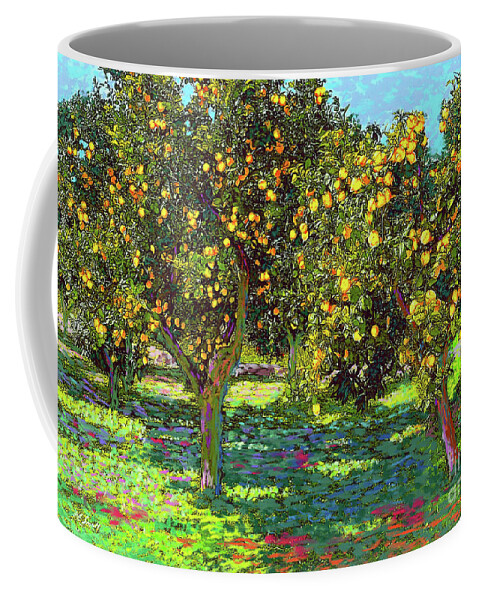 Landscape Coffee Mug featuring the painting Orchard of Lemon Trees by Jane Small