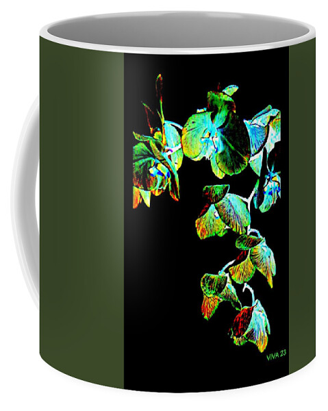 Orchids Fantasy Coffee Mug featuring the digital art Orchids - A Fantasy by VIVA Anderson