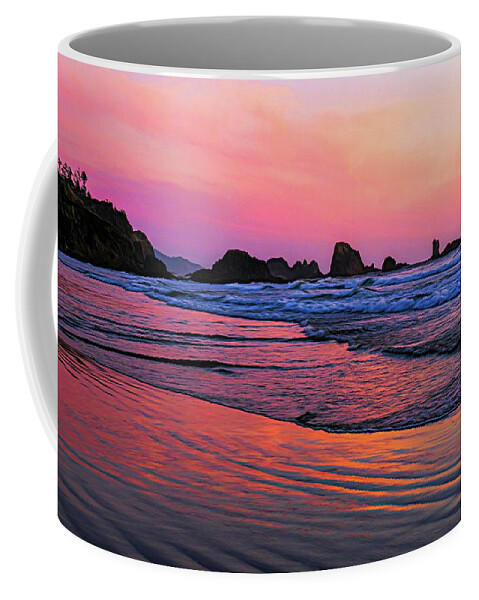 Oregon Coast Coffee Mug featuring the photograph Oregon Coast Sunset by Jaki Miller