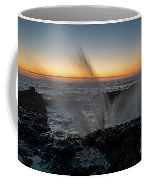 Yachats Coffee Mug featuring the photograph Oregon Dusk Explosion by Michael Dawson