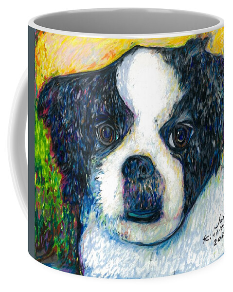 #dogs #dogsofinstagram #dog #dogstagram #puppy #doglover #dogoftheday #instadog #doglovers #doglife #pets #love #puppylove #puppies #pet #puppiesofinstagram #dogsofinsta #cute #instagram #of #petsofinstagram #dogslife #doggo #animals #ilovemydog #cats #doglove #petstagram #dogphotography #cutedogs Coffee Mug featuring the drawing Oreo by Jon Kittleson