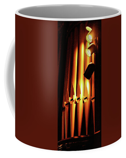 Organ Pipes Church Metal Lights Coffee Mug featuring the photograph Organ Pipes by John Linnemeyer