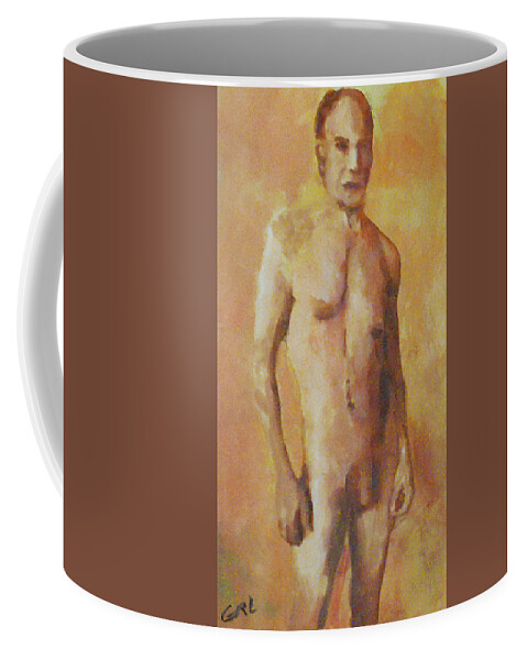 Male Coffee Mug featuring the painting Original-fine-art-paintings-male-contemporary-nudes-nov20a by G Linsenmayer