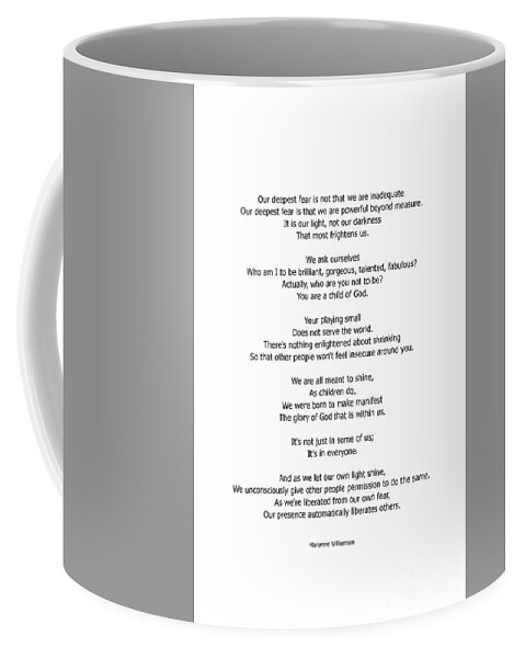 Deepest Fear Coffee Mug featuring the photograph Our Deepest Fear Poem 2 #minimalist #quotes by Andrea Anderegg