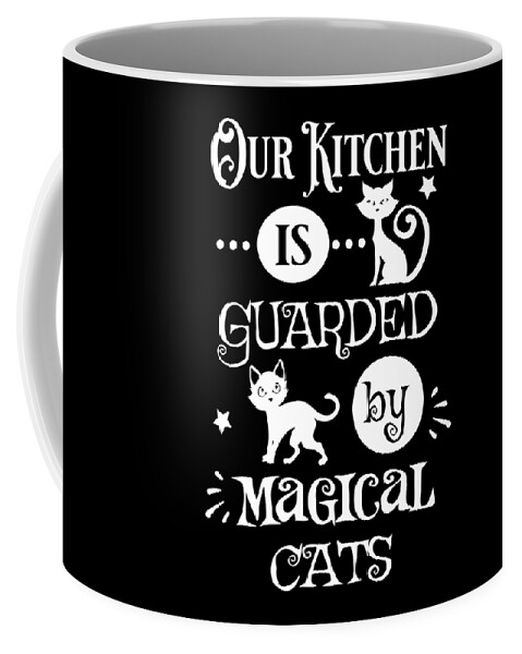 Kitchen Coffee Mug featuring the digital art Our Kitchen Is Guarded By Magical Cats by Sambel Pedes
