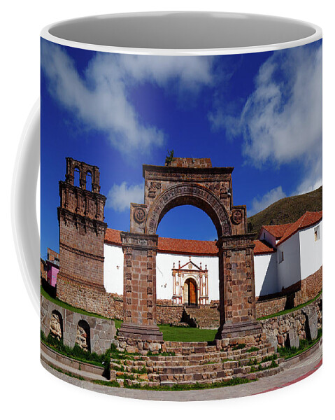 Peru Coffee Mug featuring the photograph Our Lady of the Assumption church Juli Peru by James Brunker