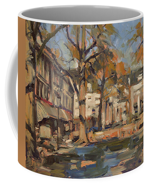 Olv Plein Coffee Mug featuring the painting Our Lady Square in winter sun by Nop Briex