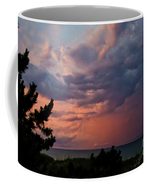 Outer Banks Coffee Mug featuring the digital art Outer Banks Sunset by Lois Bryan