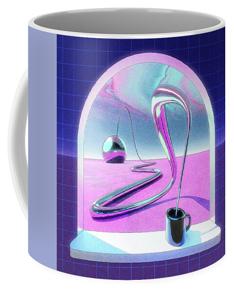 Colorful Coffee Mug featuring the digital art Outpour by Bespoke Cube