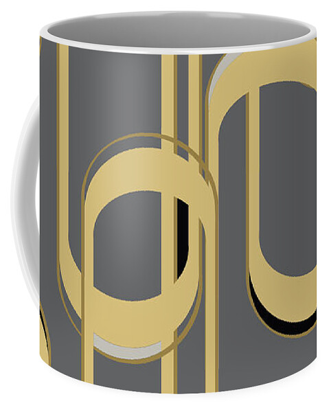Art Deco Coffee Mug featuring the digital art Oval Link Seamless Repeat Pattern by Sand And Chi