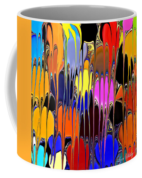 Colorful Coffee Mug featuring the digital art Over Flowing Colors by Loxi Sibley