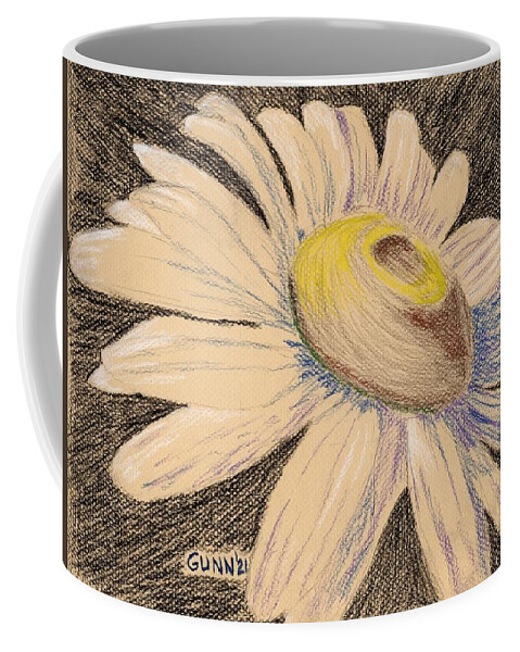 Daisy Coffee Mug featuring the drawing Ox-Eye Daisy 1 by Katrina Gunn
