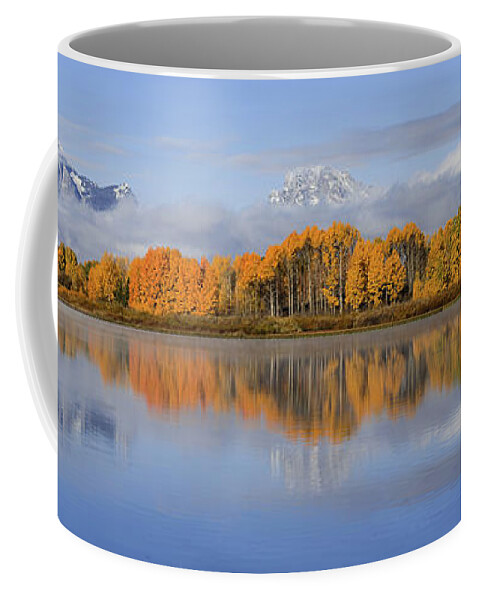 Oxbow Bend Coffee Mug featuring the photograph Oxbow Bend Pano by Wesley Aston