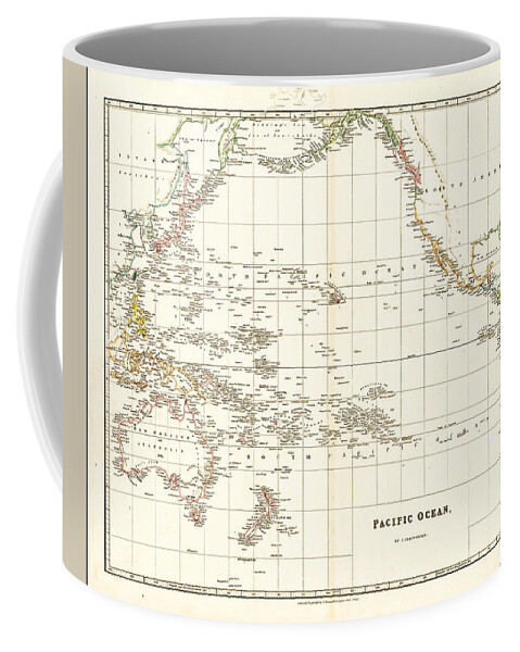 Map Coffee Mug featuring the painting Oyster Bay and Huntington, Huntington Bay by MotionAge Designs