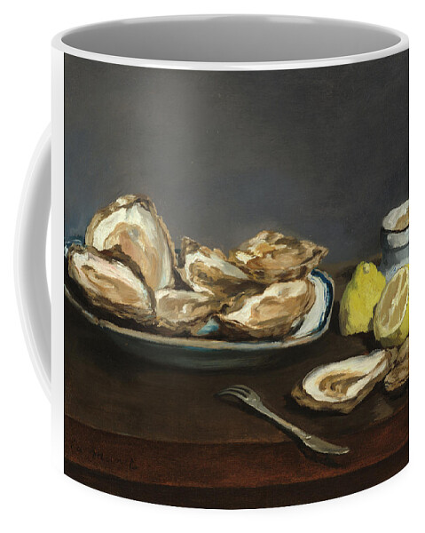 Edouard Manet Coffee Mug featuring the painting Oysters, 1862 by Edouard Manet
