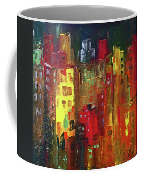 City Coffee Mug featuring the painting Paint it Red by Roxy Rich