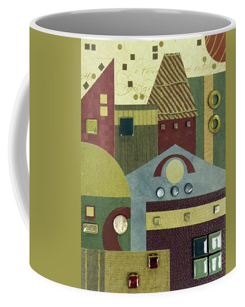 Mixed-media Coffee Mug featuring the mixed media Paint the Town by MaryJo Clark