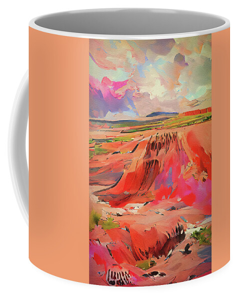 Painted Desert Coffee Mug featuring the digital art Painted Desert #1 by Deborah League