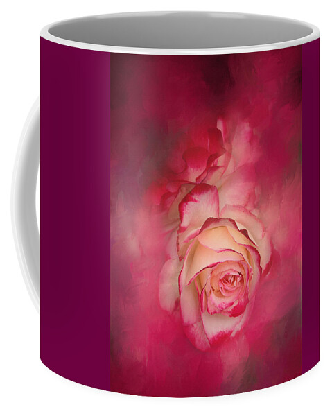 Floral Coffee Mug featuring the photograph Painted Flamenco Rose by Theresa Tahara