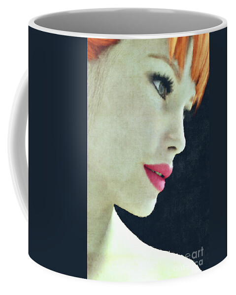Clayton Coffee Mug featuring the digital art Painterly Female Portrait by Clayton Bastiani