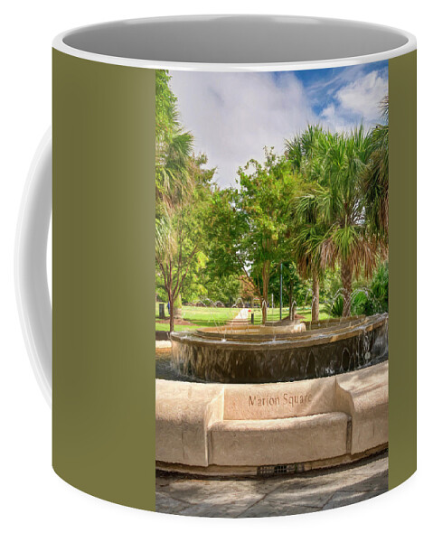 Charleston Coffee Mug featuring the photograph Painterly Marion Square by Gary Slawsky