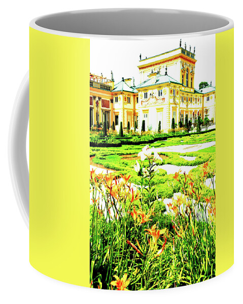 Palace Coffee Mug featuring the photograph Palace In Wilanow In Warsaw, Poland 3 by John Siest