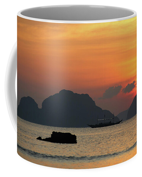 Summer Coffee Mug featuring the photograph Palawan Sunset by Josu Ozkaritz