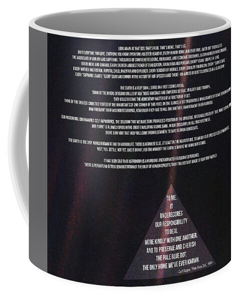 Pale Blue Dot Coffee Mug featuring the photograph Pale Blue Dot Original 1990 - Carl Sagan Quote by Marianna Mills